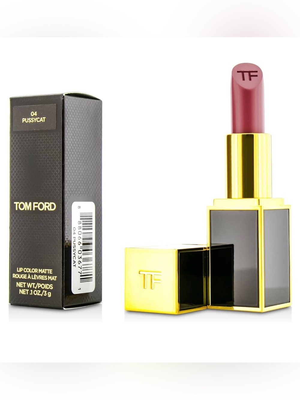NWT Tom Ford Matte Lipstick in Pussycat04  - Signature Gold & Black Case